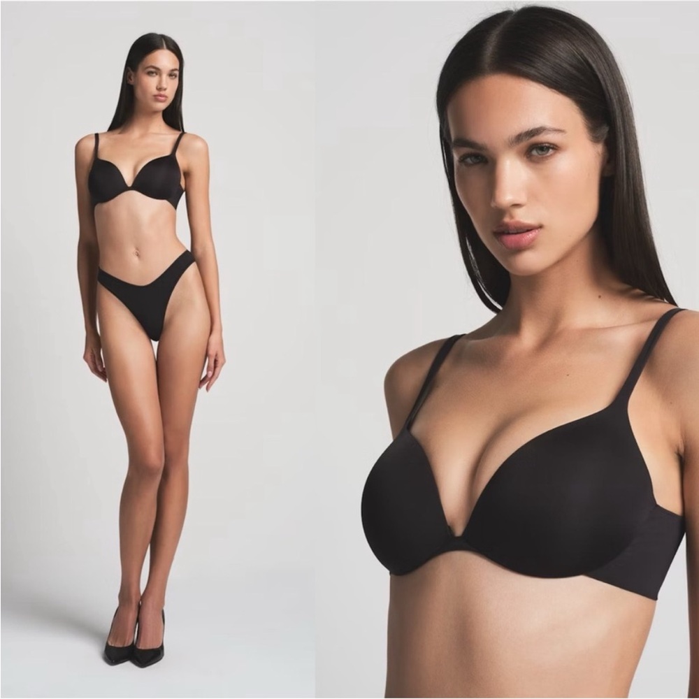 Skims Women’s Ultimate Collection Push-Up Plunge Bra, color onyx Size 40B NWT